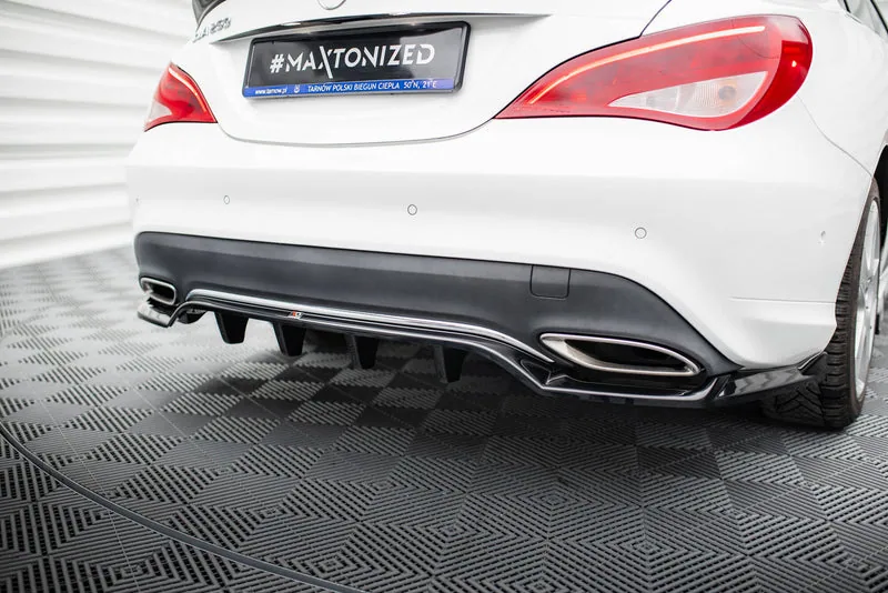 Задний сплиттер с вертикальными рёбрами — Mercedes-Benz CLA C117 Facelift (2017–2019)