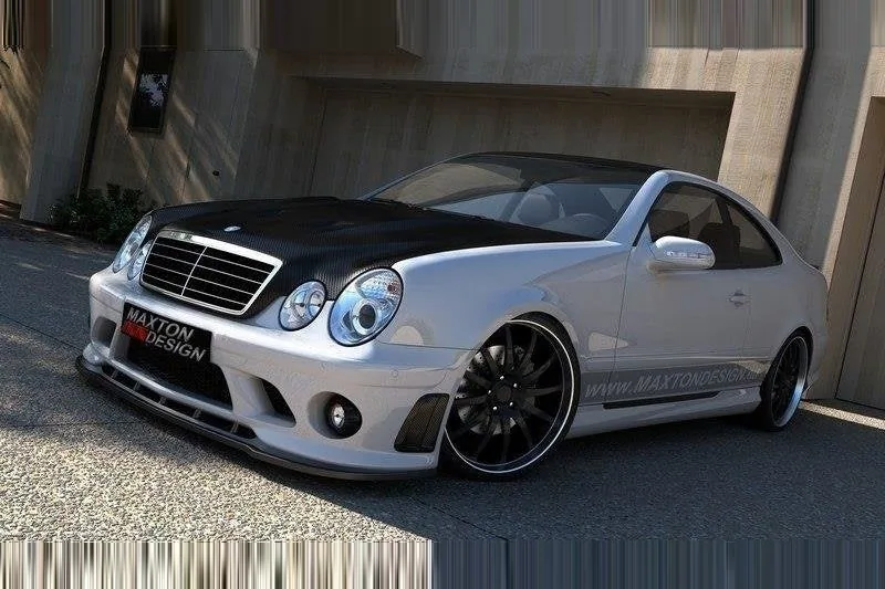 Esisplitter — Mercedes-Benz CLK W208 (FOR ME-CLK-208-AMG204-F1 Bumper) (1997–2002)