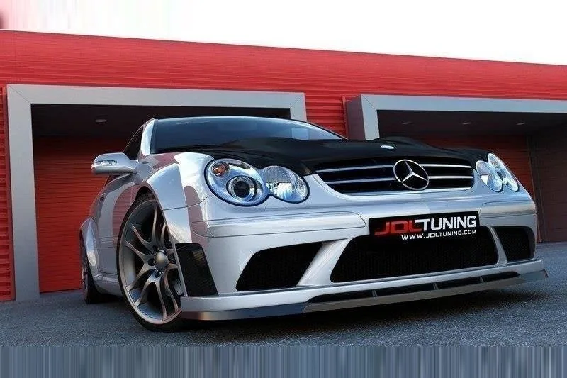 Front splitter — Mercedes-Benz CLK W209 (FOR ME-CLK-209-BLACK-F1 Bumper) (2002–2009)