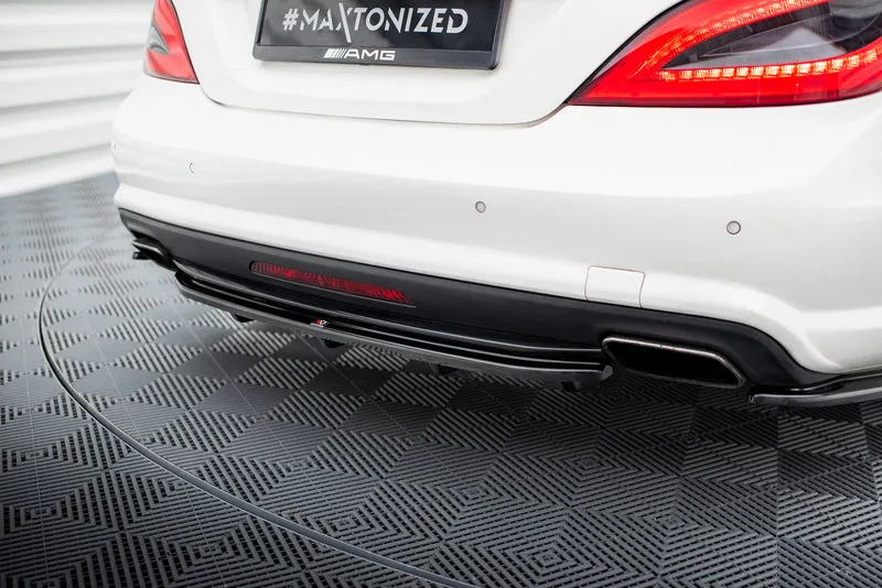 Rear splitter with vertical bars — Mercedes-Benz CLS AMG-Line C218 (2011–2014)