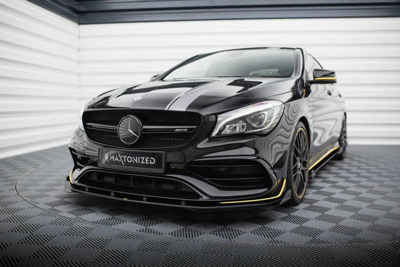 Передний сплиттер Street Pro + накладки — Mercedes-Benz AMG CLA 45 Aero C117 Facelift (2017–2019)
