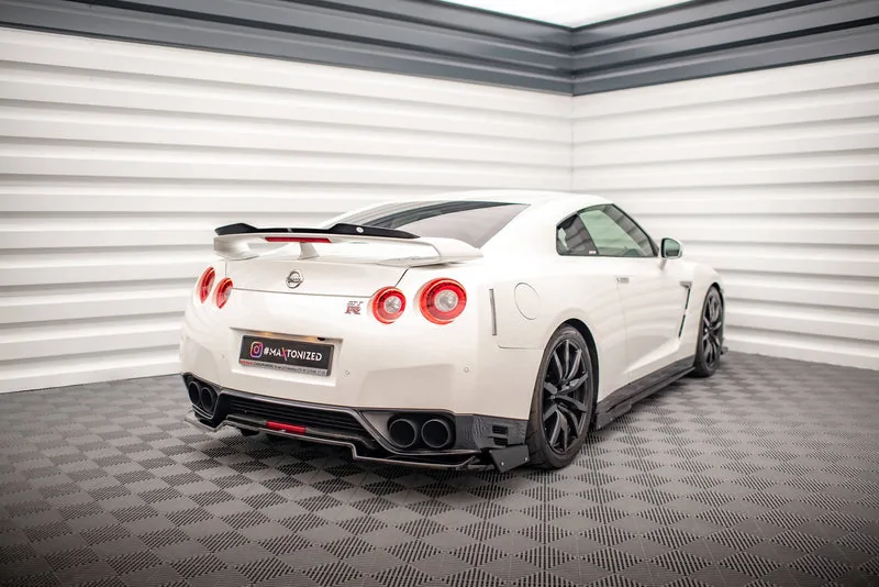 Задний сплиттер + накладки — Nissan GTR R35 Facelift (2011–2016)