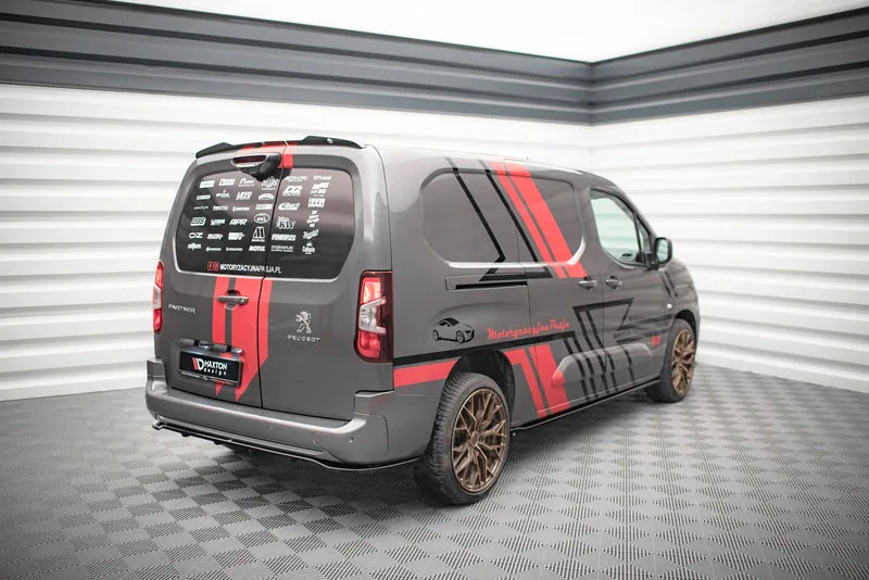 Rear splitter with vertical bars — Peugeot Partner Long Mk3 (2018–)
