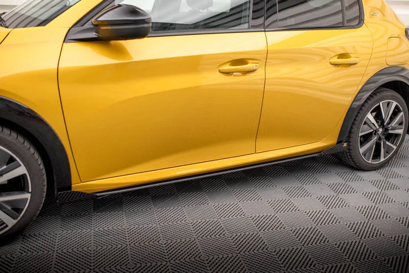 Side skirts Street Pro + flaps — Peugeot 208 GT Mk2 (2019–2023)