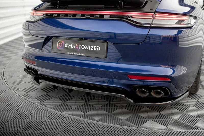 Rear splitter with vertical bars — Porsche Panamera E-Hybrid 971 Facelift (2020–2023)