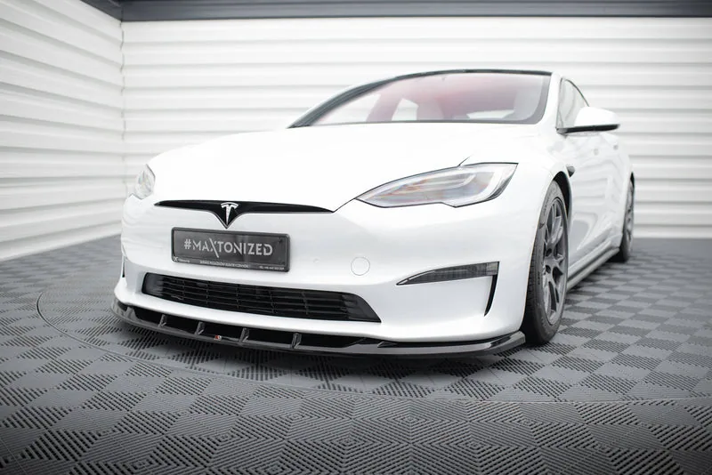 Front splitter V.3 — Tesla Model S Plaid Mk1 Facelift (2021–)