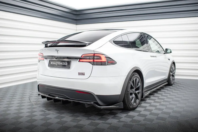 Задний сплиттер с вертикальными рёбрами — Tesla Model X Mk1 Facelift (2021–)