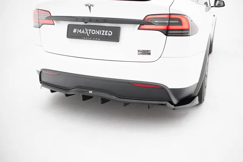 Задний сплиттер V.2 с вертикальными рёбрами — Tesla Model X Mk1 Facelift (2021–)