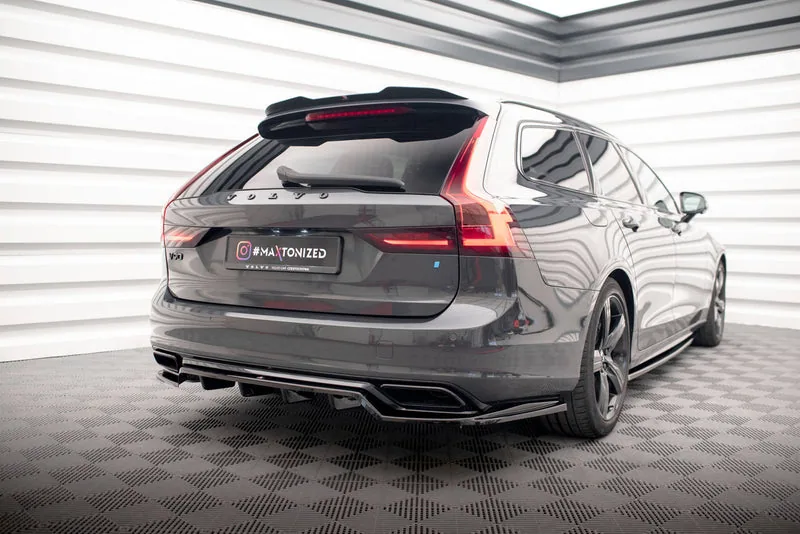 Rear splitter with vertical bars — Volvo V90 / S90 R-Design Mk2 (2016–)