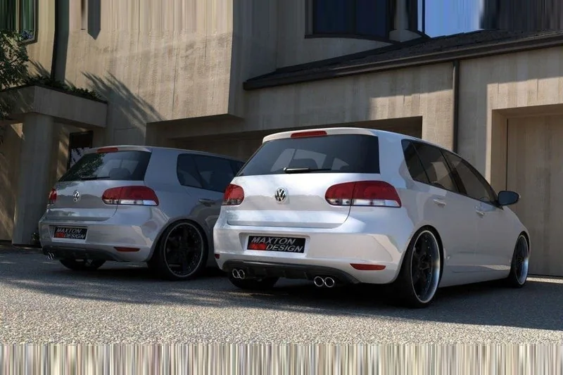 Rear valance — Volkswagen Golf Mk6 WITH 2 Exhaust HOLE (2008–2012)