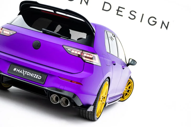 Rear side splitters V.2 + flaps — Volkswagen Golf R Hatchback Mk8 Facelift fits only with: VW-GO-8-R-RS1G (2024–)