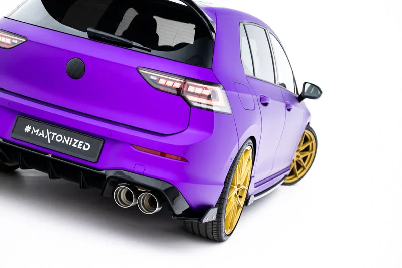 Rear side splitters V.5 + flaps — Volkswagen Golf R Hatchback Mk8 Facelift fits only with: VW-GO-8-R-RS1G (2024–)