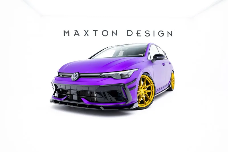 Передний сплиттер V.3 + накладки — Volkswagen Golf R Hatchback / Variant Mk8 Facelift (2024–)