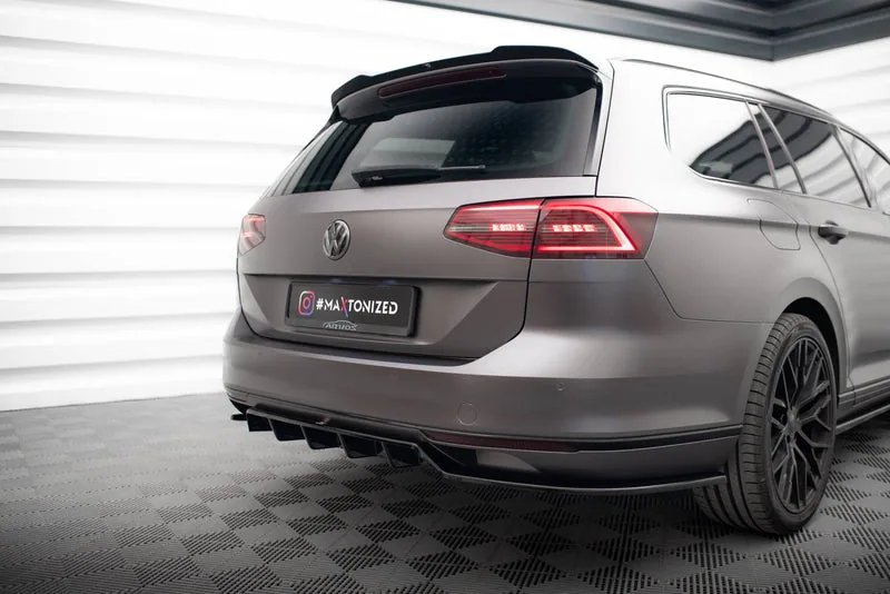 Rear splitter with vertical bars — Volkswagen Passat Sedan / Variant B8 (2014–2019)