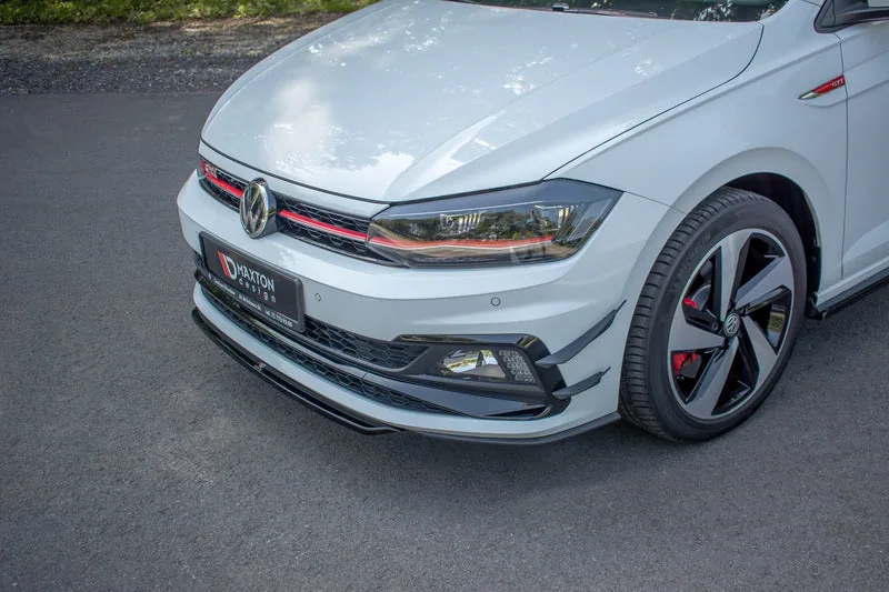 Передний сплиттер V.4 — Volkswagen Polo GTI / R-line Mk6 (2017–2021)