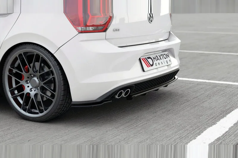 Задние боковые сплиттеры с вертикальными рёбрами — Volkswagen Polo GTI / R-line Mk6 (2017–2021)