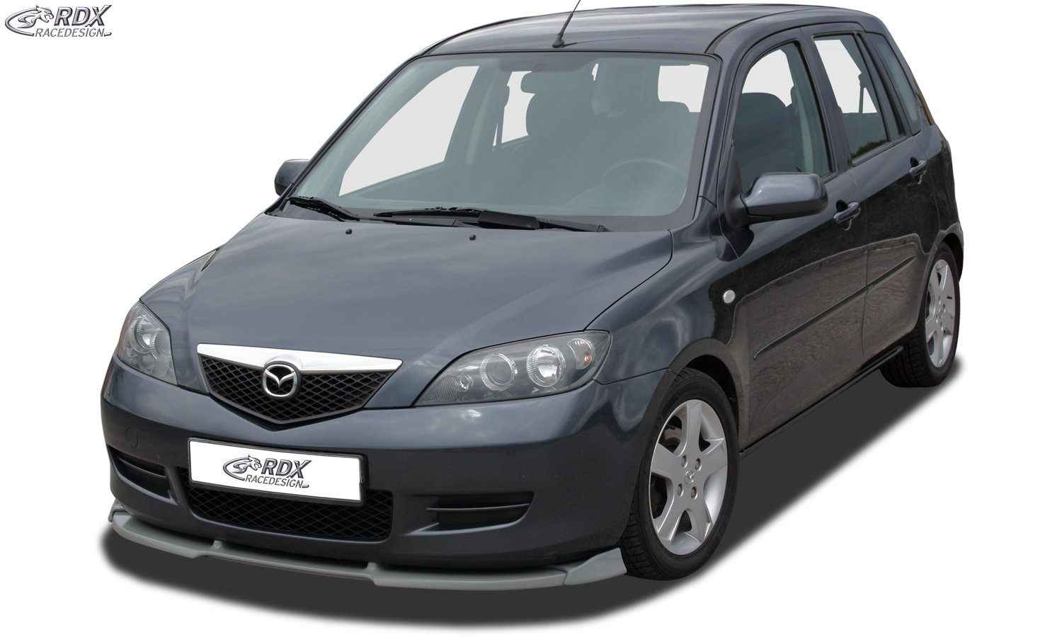 RDX VARIO-X front splitter – Mazda 2 (DY) 2003–2007