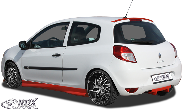 Накладки на пороги RDX Turbo – Renault Clio 3 Phase 1/2 (не RS)