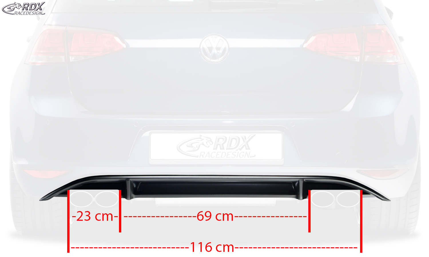 Задний диффузор RDX R-Look – Volkswagen Golf 7 (центральная часть)