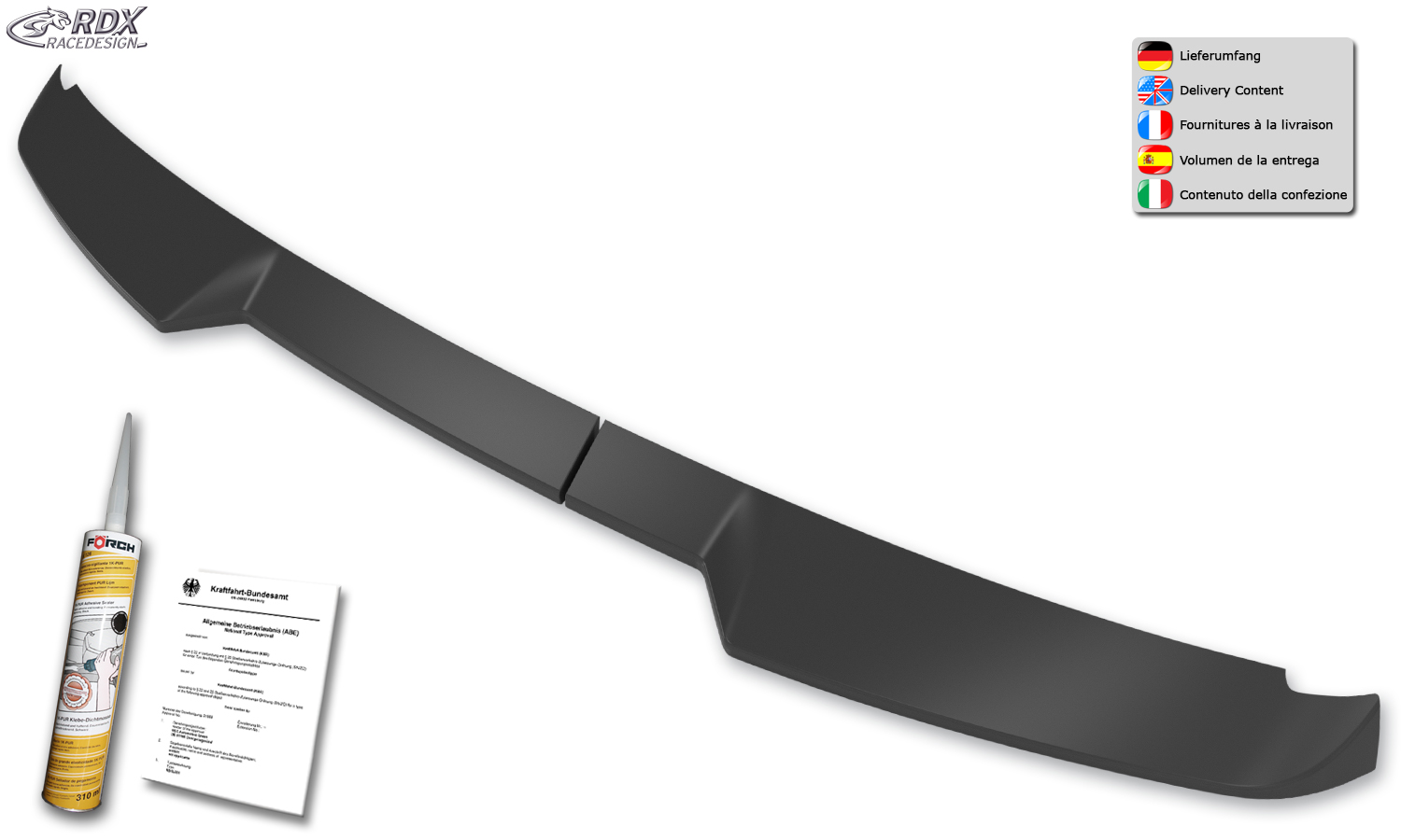 RDX katusespoiler – Volkswagen Caddy SB 2K 2KN (2020–) ja Ford Tourneo Connect SK SKN (2022–) – (tiibuksed)