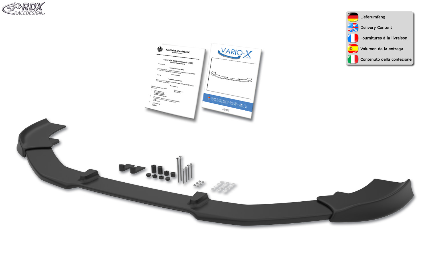 RDX VARIO-X front splitter – Volkswagen Scirocco 3 R (2009–2014)