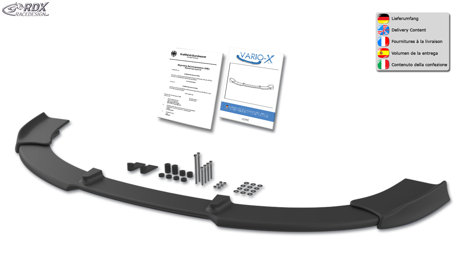 Передний сплиттер RDX VARIO-X – Kia Pro Ceed тип ED –2009