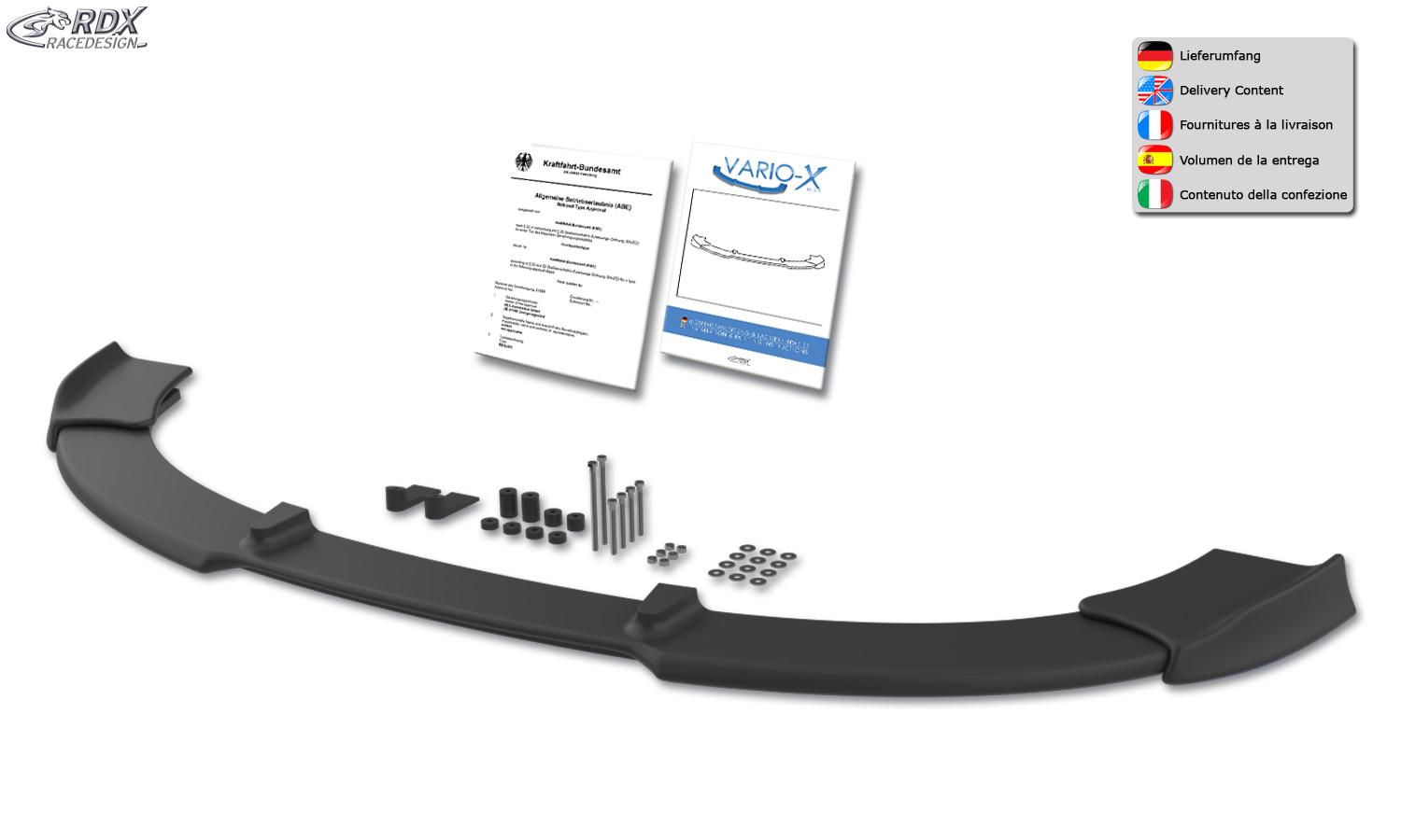 RDX VARIO-X esispoiler – Audi A3 8P 2003–2005