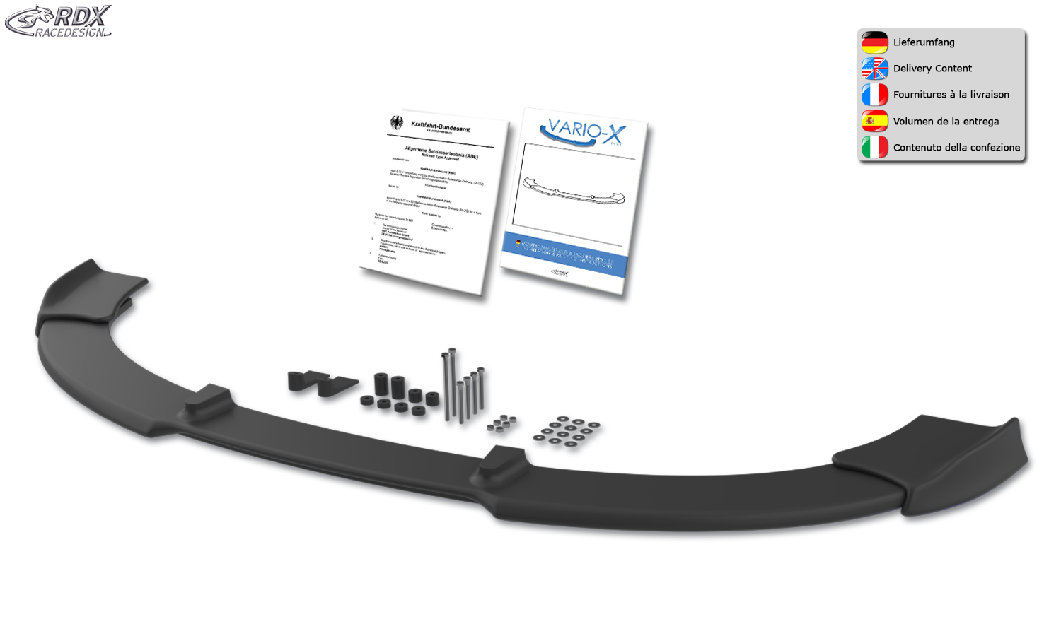 RDX VARIO-X esispoiler – Audi A4 B7 8H kabriolett 2005–