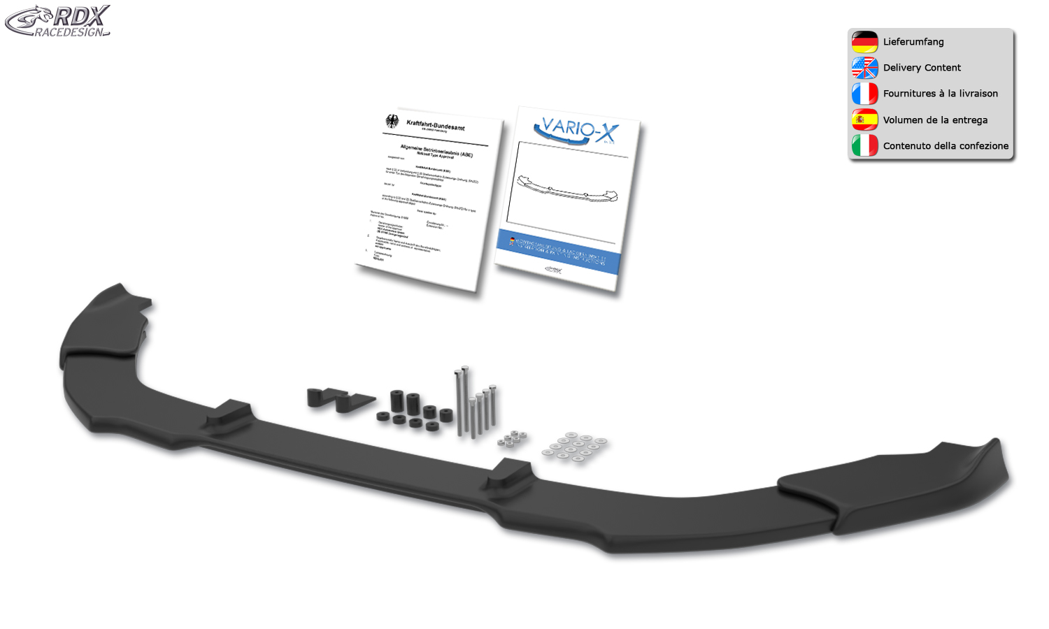 RDX VARIO-X front splitter – Ford B-Max (JK8) 2012–2017