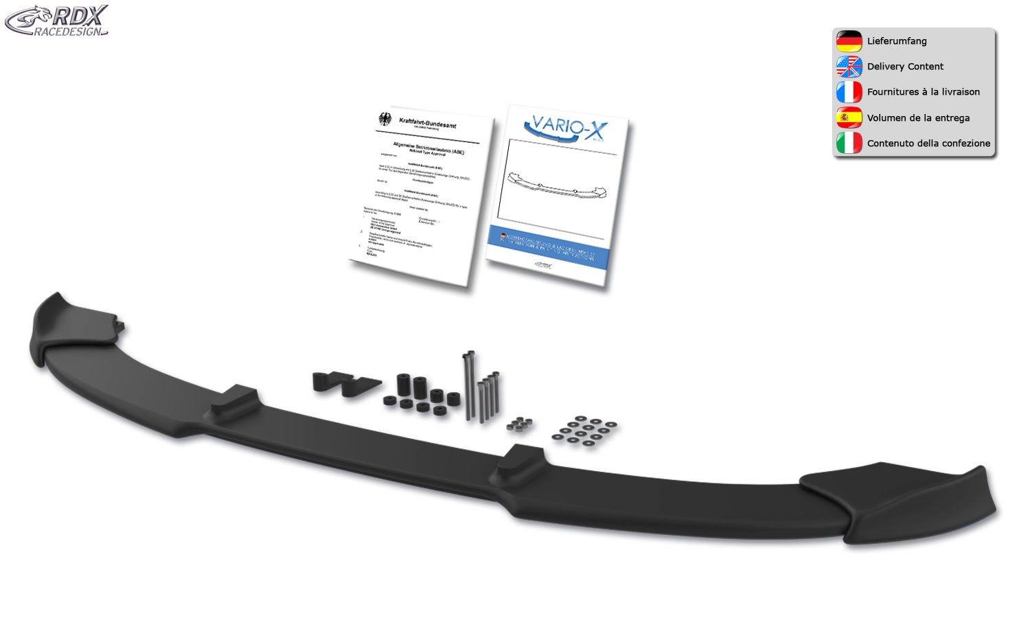 RDX VARIO-X front splitter – BMW 3 Series E46 Compact