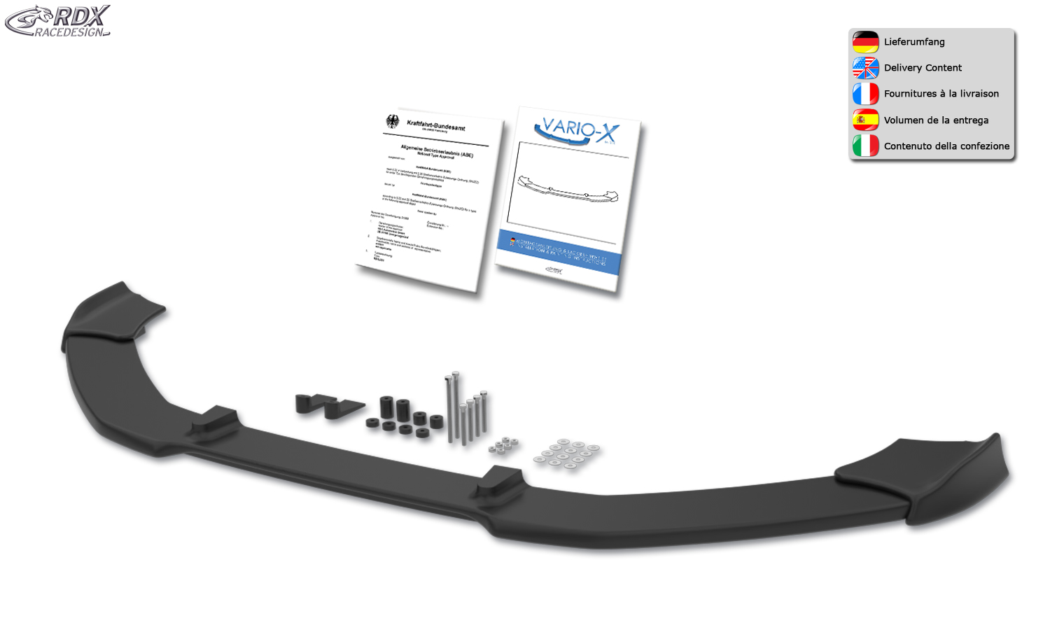 RDX VARIO-X front splitter – Volkswagen Polo 6C