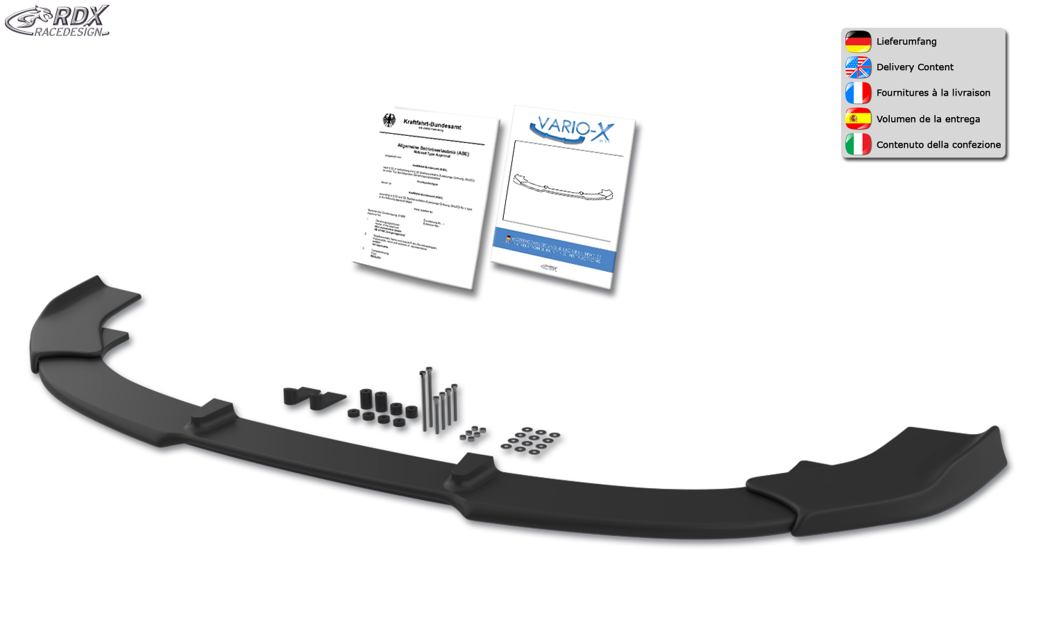 RDX VARIO-X esispoiler – Audi A5 S-Line/S5 (F5, 2020–) (kupee + kabriolett + Sportback)
