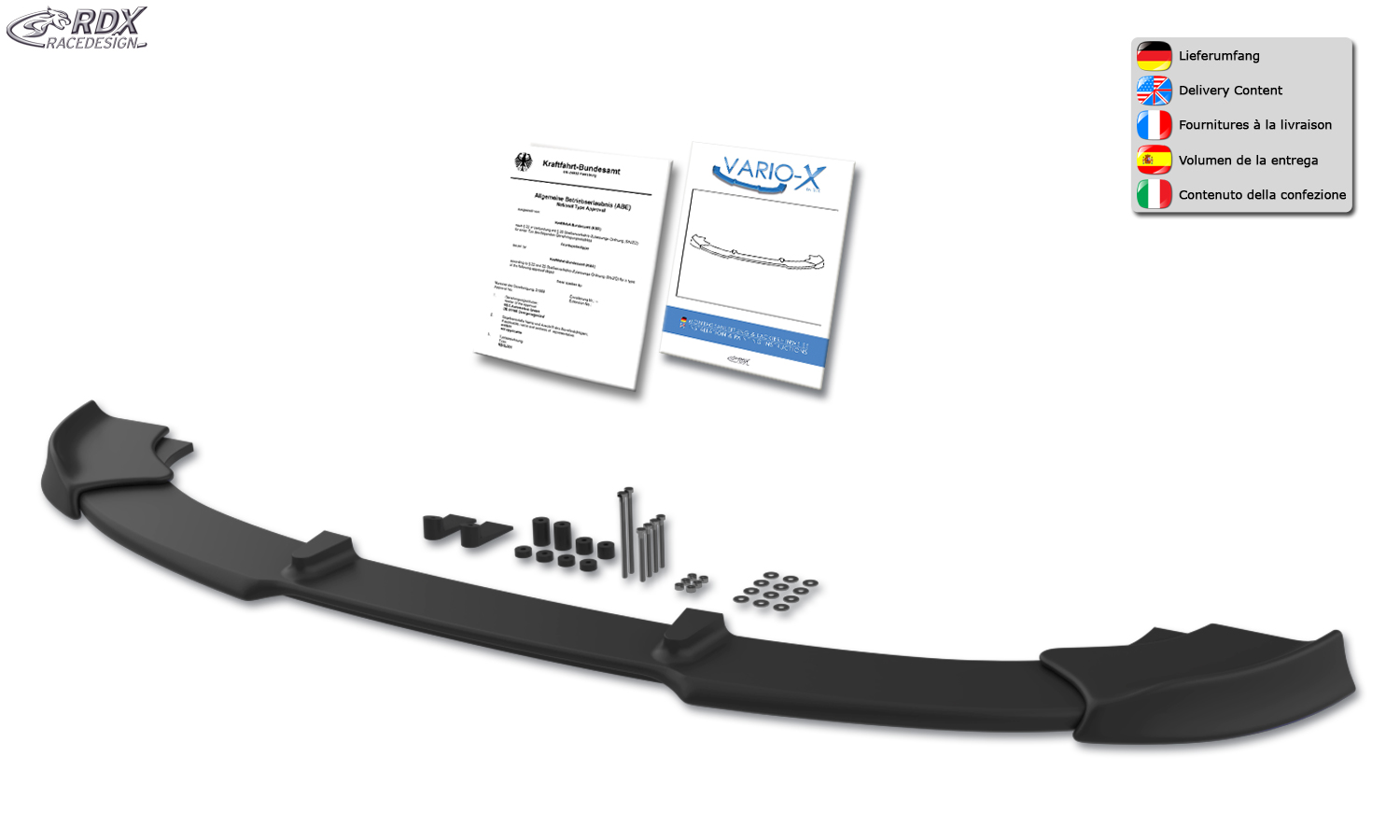 RDX VARIO-X esispoiler – BMW 3. seeria E90/E91 –09/2008