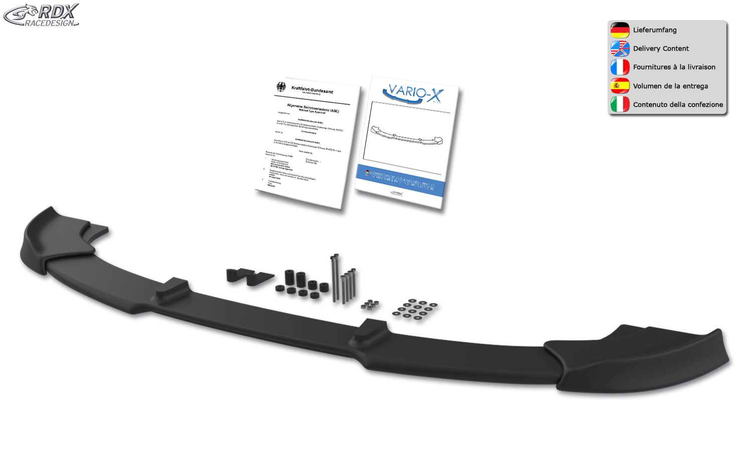 RDX VARIO-X esispoiler – BMW 3. seeria E92/E93 –2010 (M-Technik esistange)