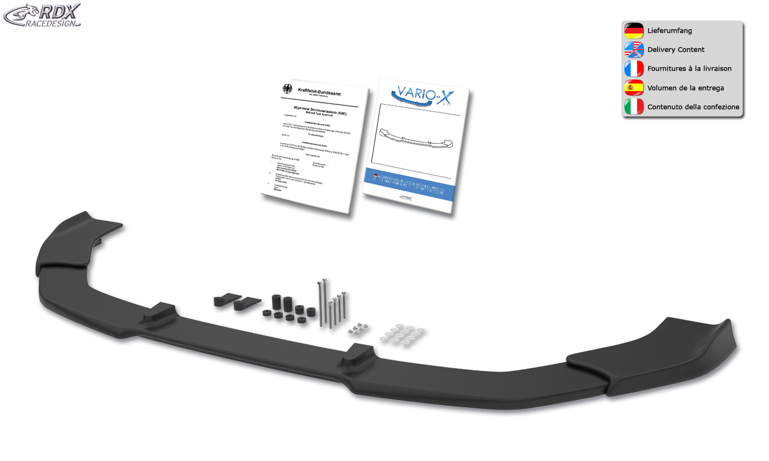 RDX VARIO-X front splitter – Seat Leon (KL) 2020–