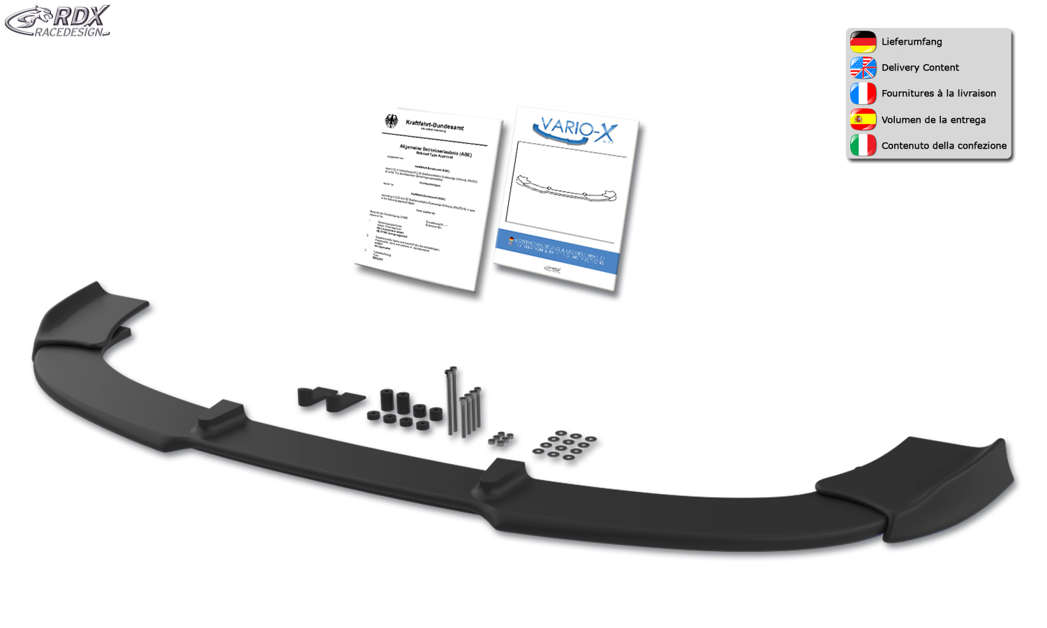 Передний сплиттер RDX VARIO-X – BMW 5 серии E60/E61 –2006 (M-Technik передний бампер)