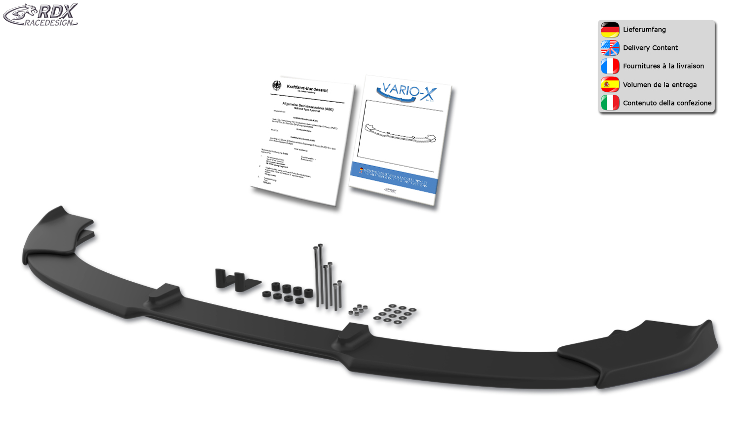 RDX VARIO-X esispoiler – BMW 5. seeria F07 GT M-Technic 2009–2013