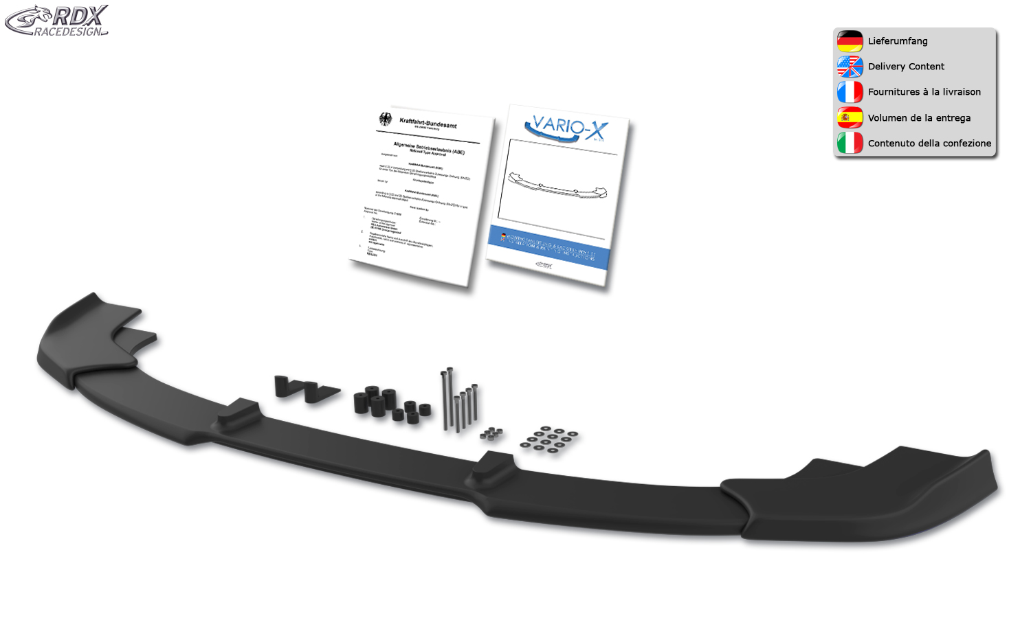 RDX VARIO-X front splitter – BMW 7 Series E65/E66 –2005
