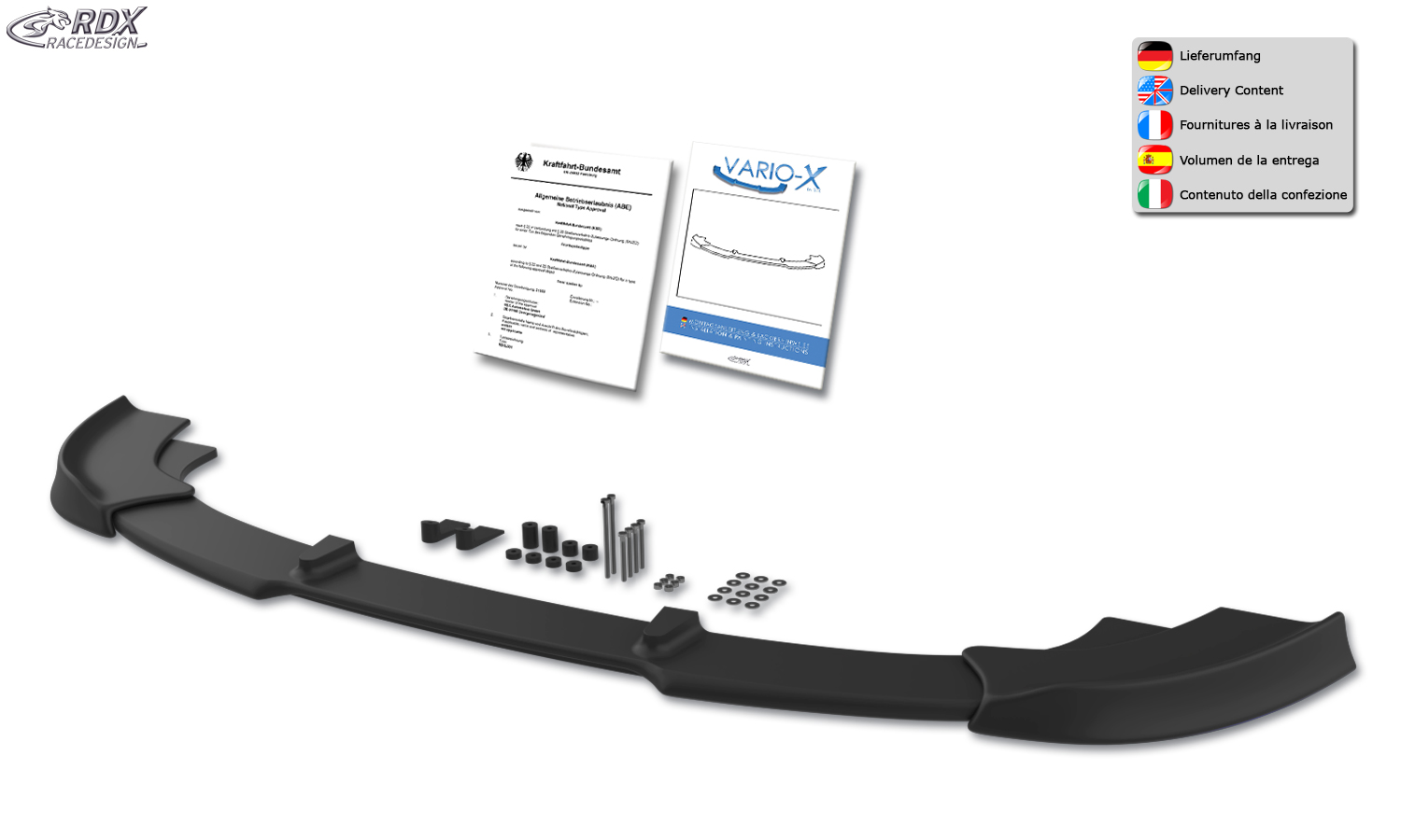 RDX VARIO-X front splitter – BMW 7 Series E65/E66 2005–