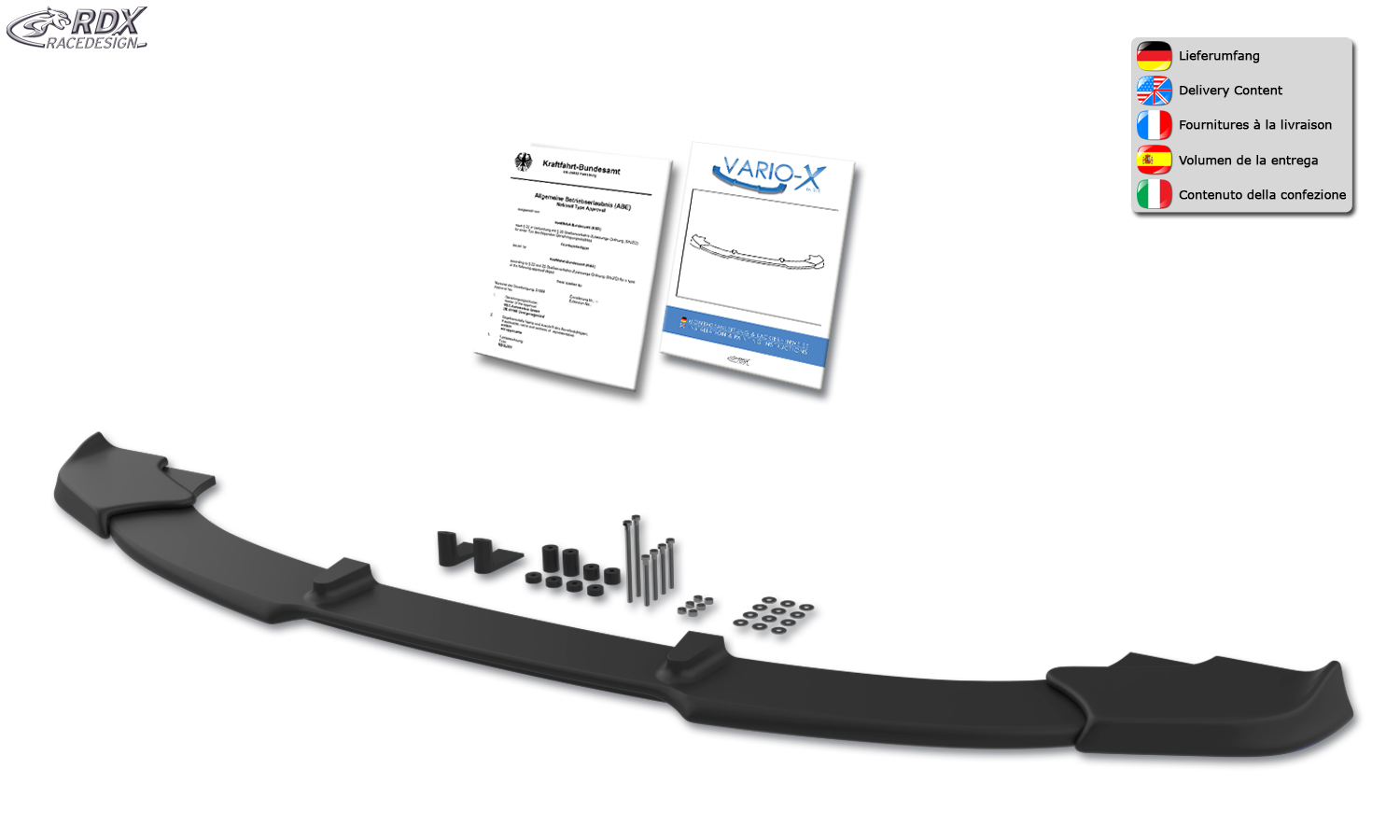 RDX VARIO-X front splitter – BMW X3 E83 M-Styling 2006–