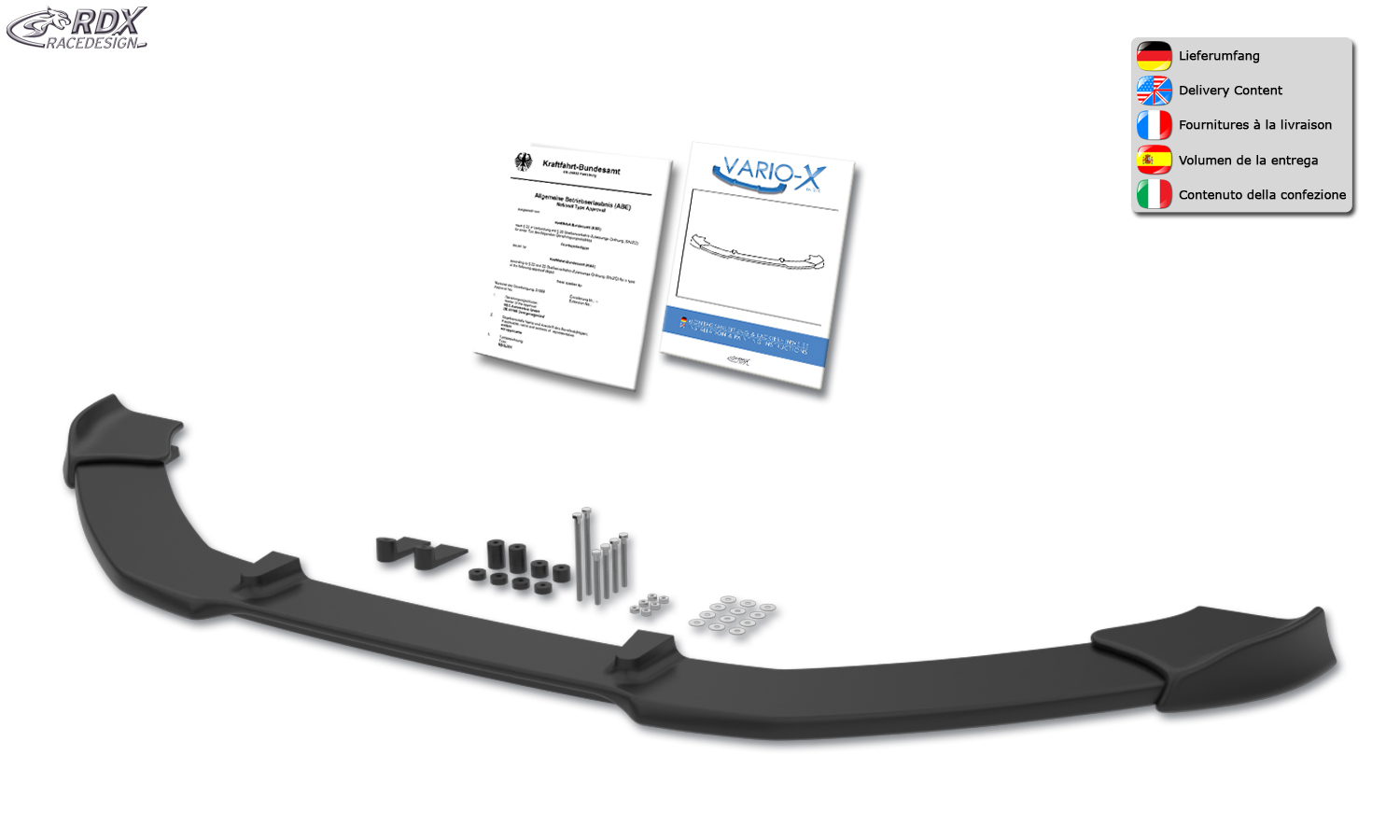 RDX VARIO-X front splitter – Chevrolet Aveo (T300)