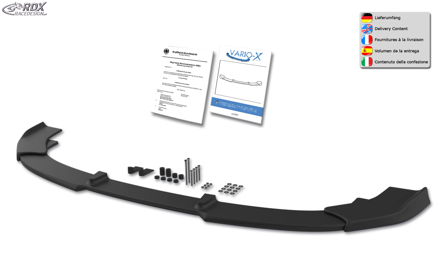 RDX VARIO-X front splitter – Hyundai Staria (US4, 2021–)
