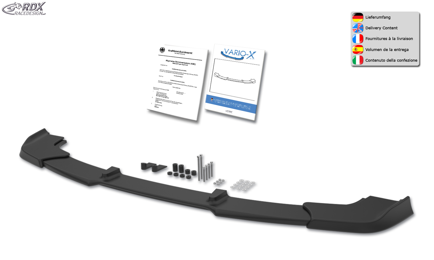 Передний сплиттер RDX VARIO-X – Volkswagen ID.3 ID3 E1