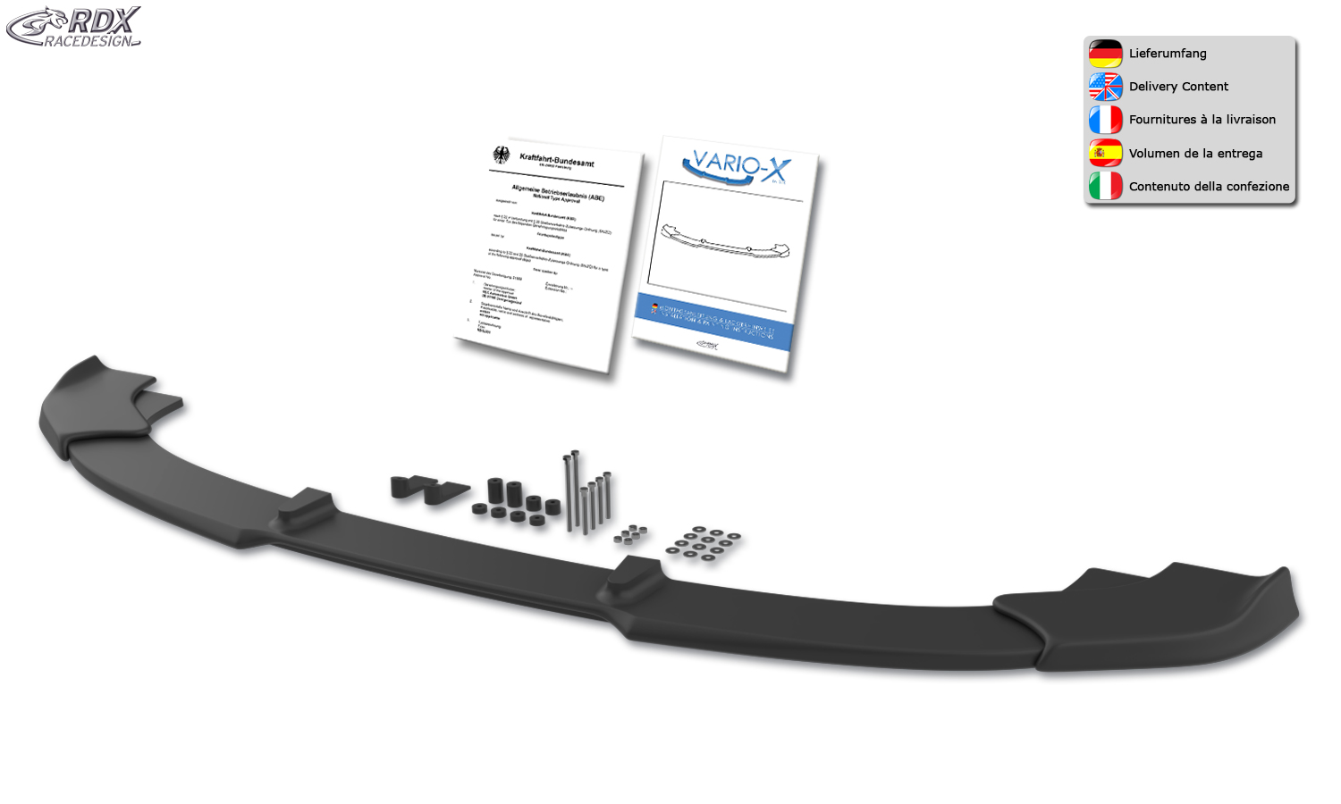 RDX VARIO-X esispoiler – Renault Master (2010–) ja Opel/Opel Movano (2010–)