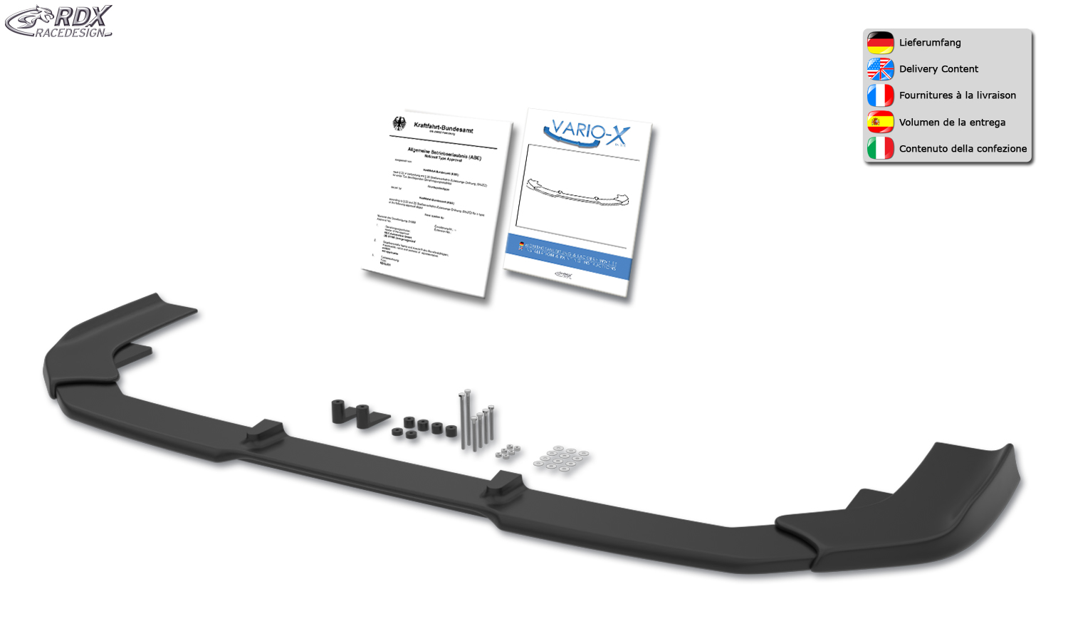 Передний сплиттер RDX VARIO-X – Maxus DELIVER 9 (2020–)