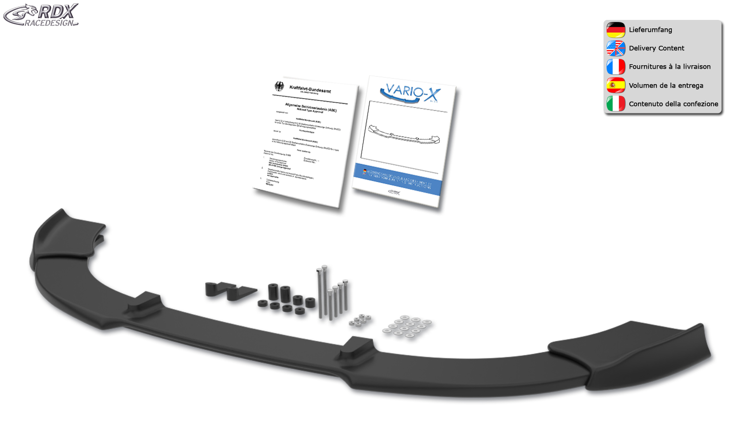 RDX VARIO-X esispoiler – Ford Fiesta MK7 JA8 JR8 (2008–2012)