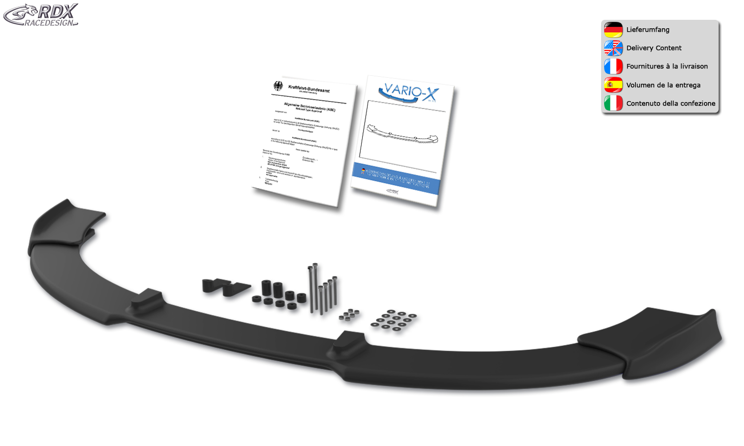 RDX VARIO-X front splitter – Ford Focus 2 ST facelift 2008–