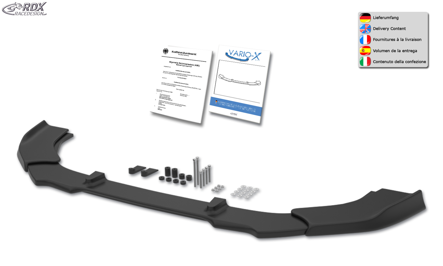 RDX V2 VARIO-X front splitter – Dokker (SD) & Lodgy (SD)