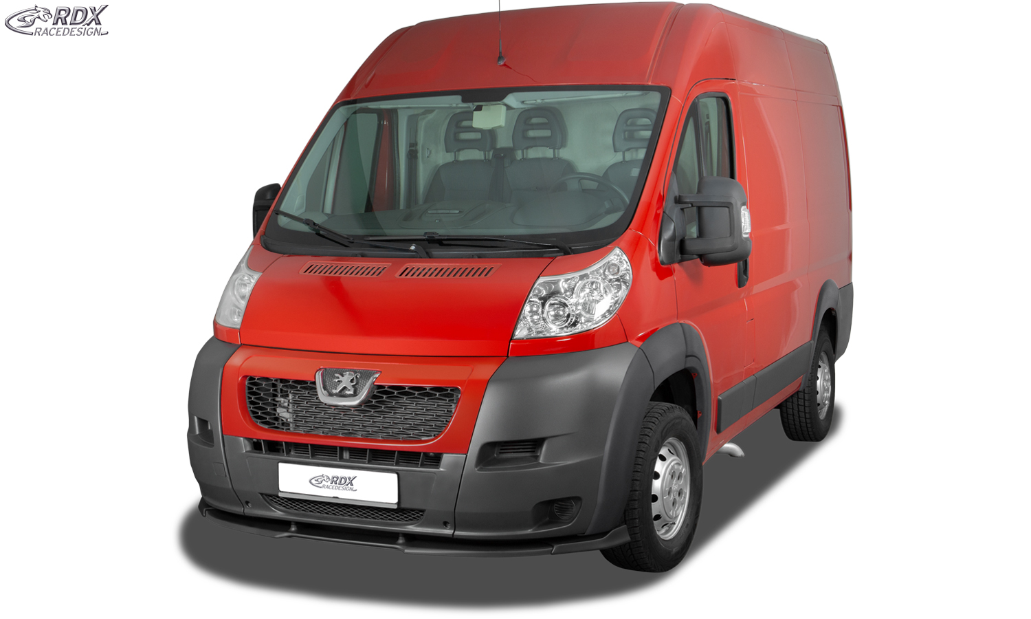 RDX VARIO-X esispoiler – Fiat Ducato ja Citroën Jumper/Relay ja Peugeot Boxer (2006–2014) (rattakoopa laiendustega, eG Heavy/Maxi)