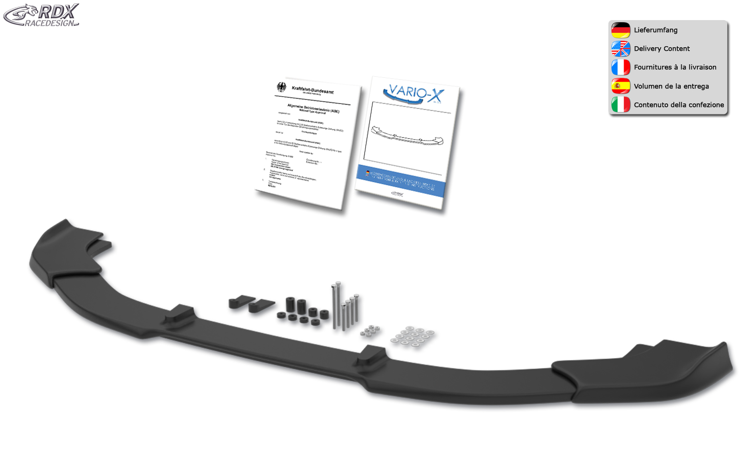 RDX VARIO-X front splitter – Ford Mach-E (LSK, LSBK/2021–)
